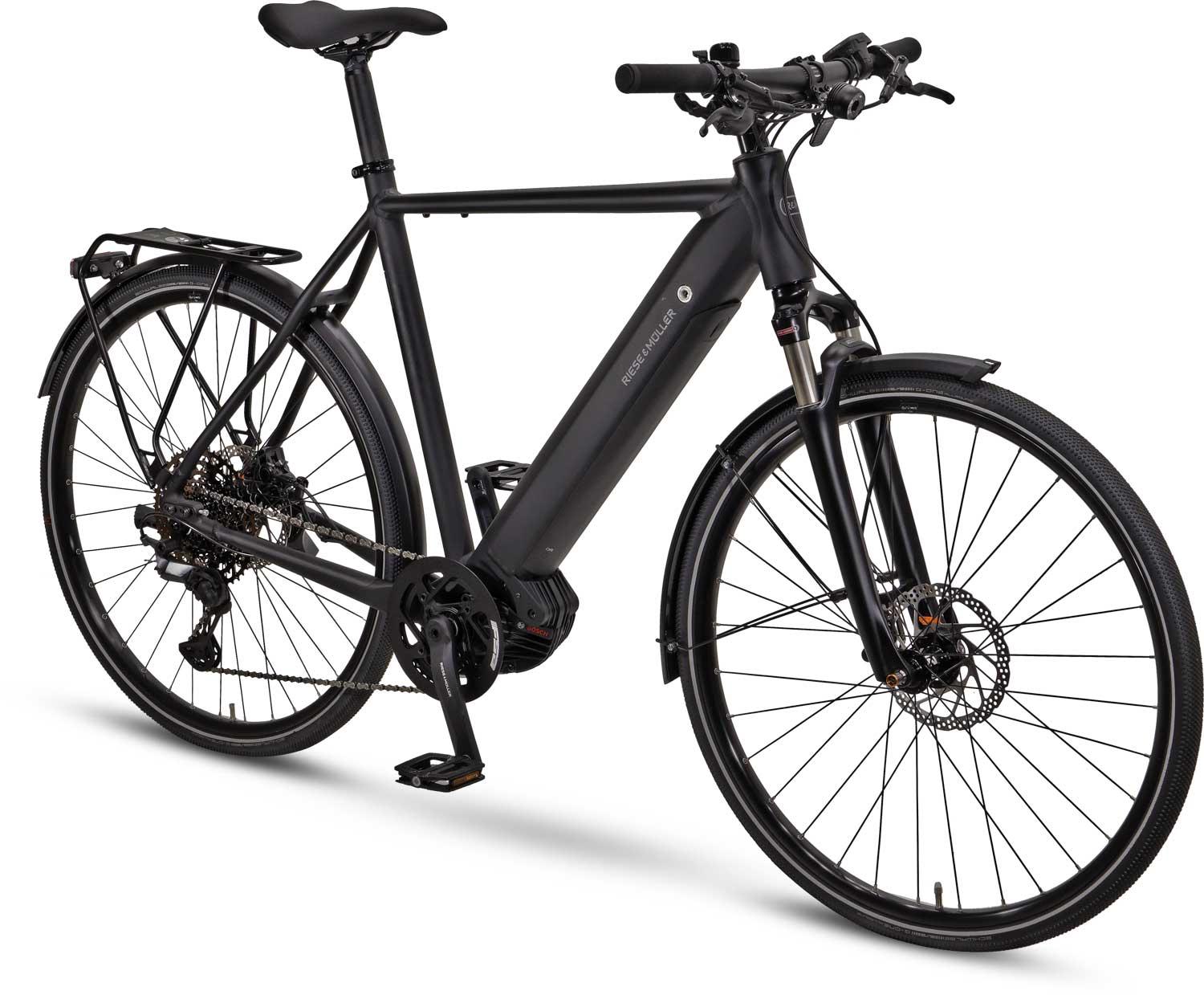 Riese und Müller Roadster touring black matt 56cm, Shim. Deore XT 11Gg., nur 23,5 kg incl. Gepäckträger, SmartphoneHub, Abus Shield Schlosskette und Tasche